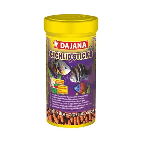 طعام أعواد/حبيبات لأسماك السيكلد المتوسطة والكبيرة - Dajana Cichlid Sticks (250ml / 80g)
