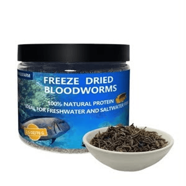 دودة الدم المجففة بالتجميد لأسماك المياه العذبة والمالحة - Freeze Dried Bloodworms (وزن 70 جرام)